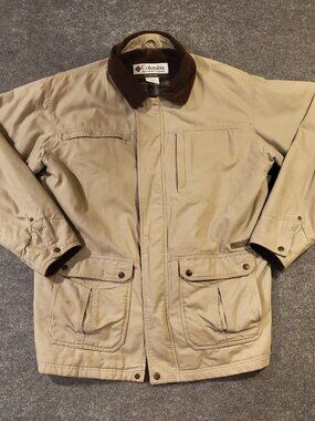 Columbia Canvas Barn Jacket | Men’s L | Tan Corduroy Collar Wool Lined